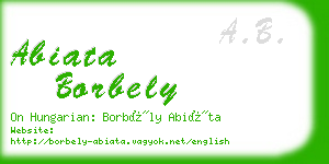 abiata borbely business card